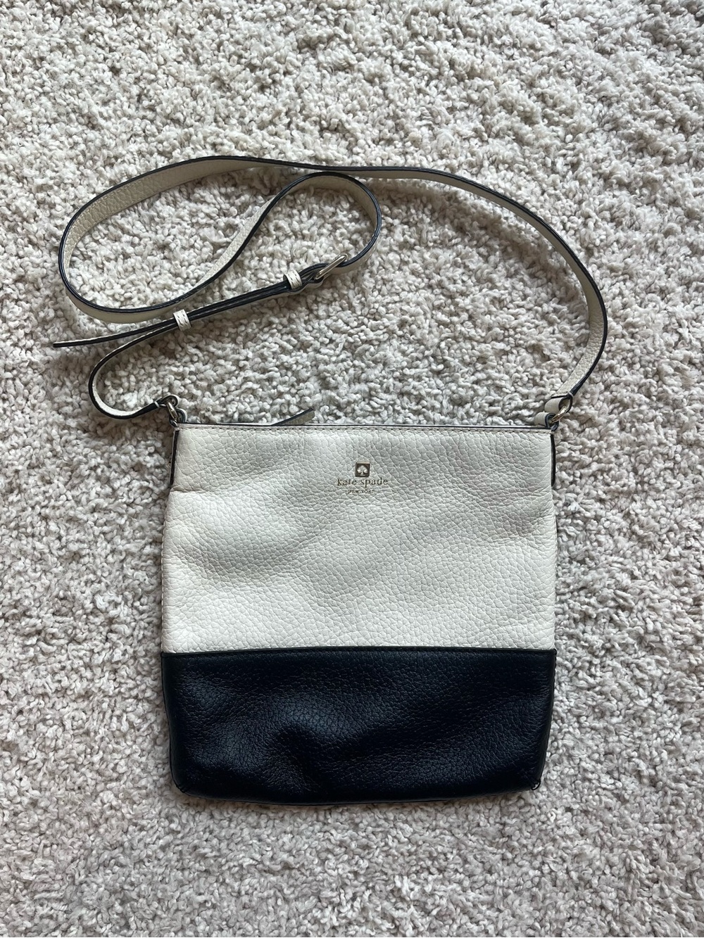 kate spade Black & Cream Leather Crossbody Bag